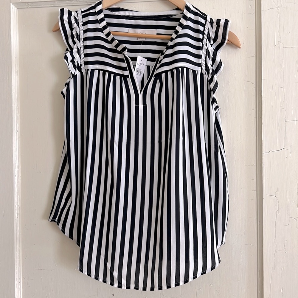 NWT navy and white striped tank.